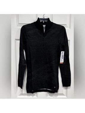 SmartWool Women's Medium Intraknit Thermal Base Layer Top Zip Black NWT